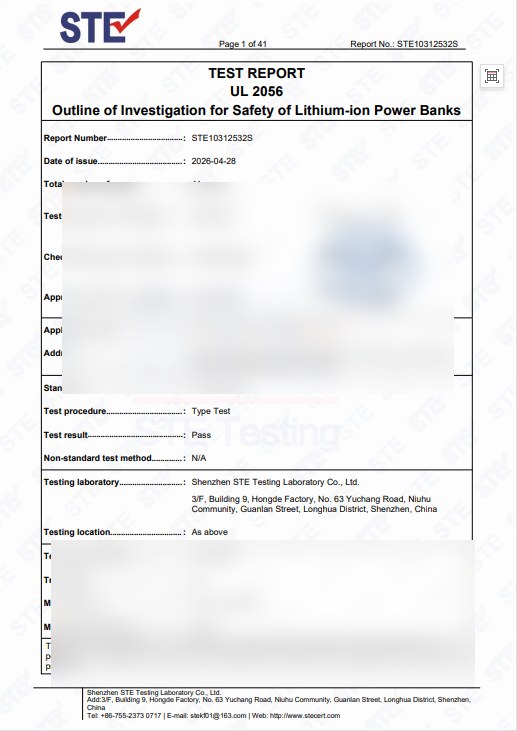 UL2056 certificate